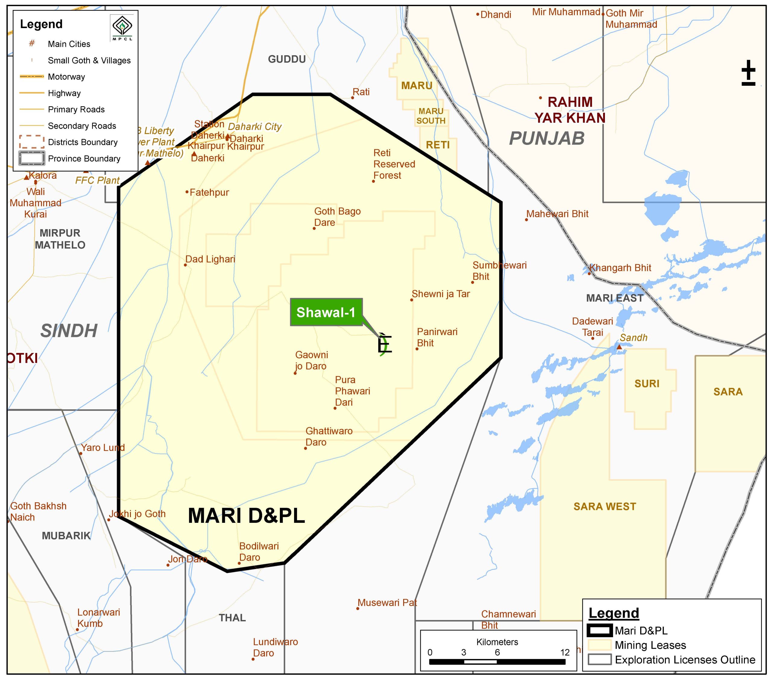 Mari Petroleum announces an oil discovery at exploration well shawal-1